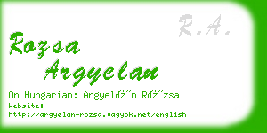 rozsa argyelan business card
